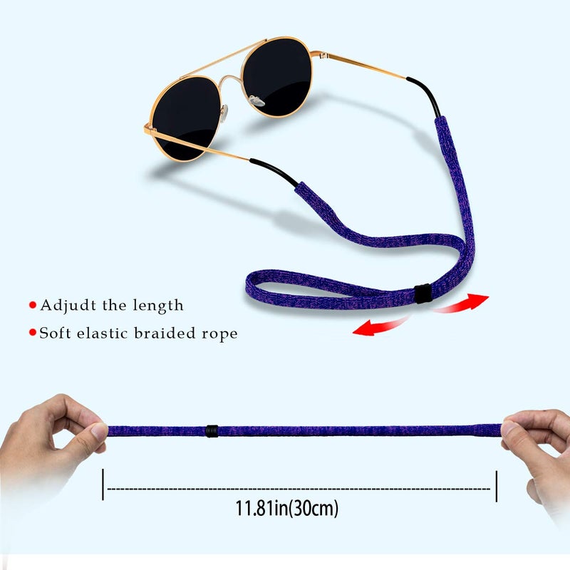 HALF CRESCEN Glasses Strap (Pack of 6) Glasses Holder, Soft Elastic Nylon Sunglass Strap for Men Women - Image 3